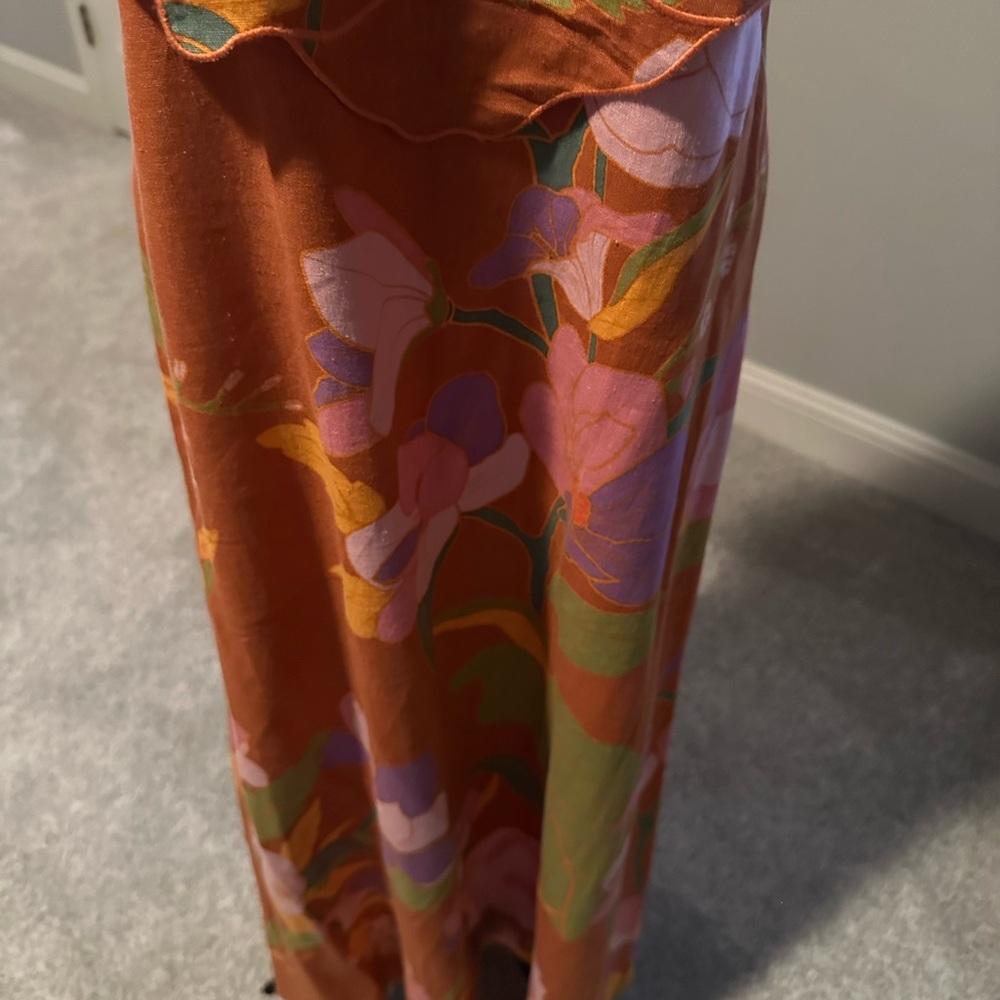 Floral Orange Maxi Dress - Picture 7 of 9